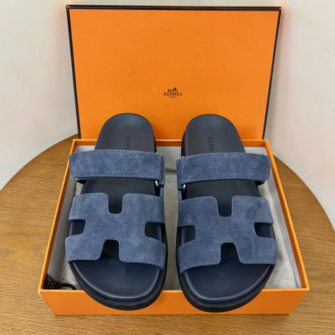 Chypre Sandal Deep Blue Suede