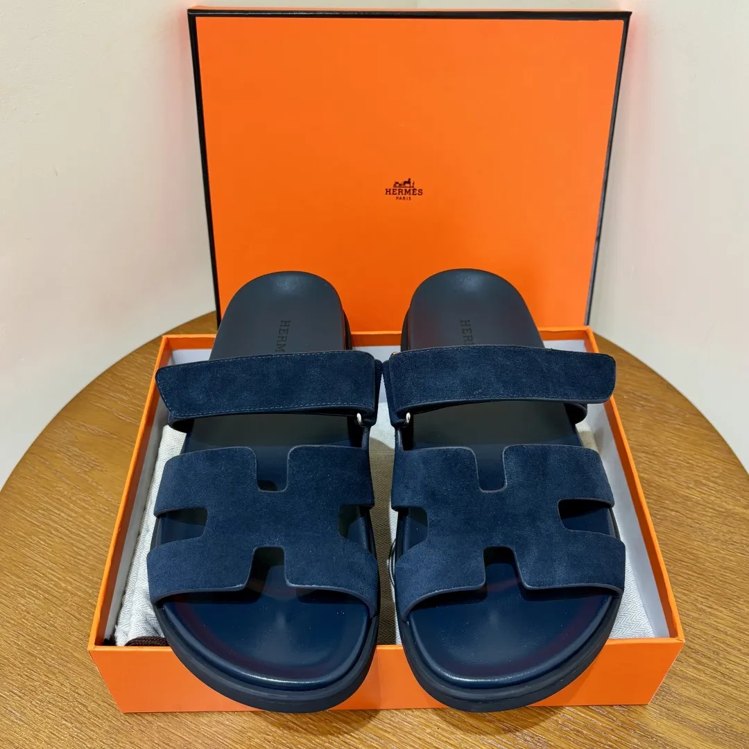 Chypre Sandal Deep Ocean Suede