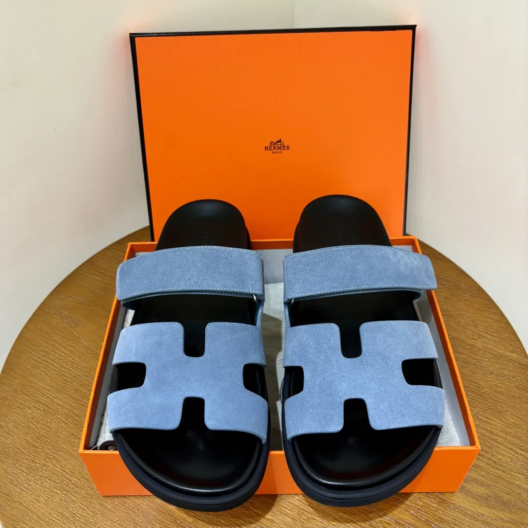 Chypre Sandal Steel Blue Suede